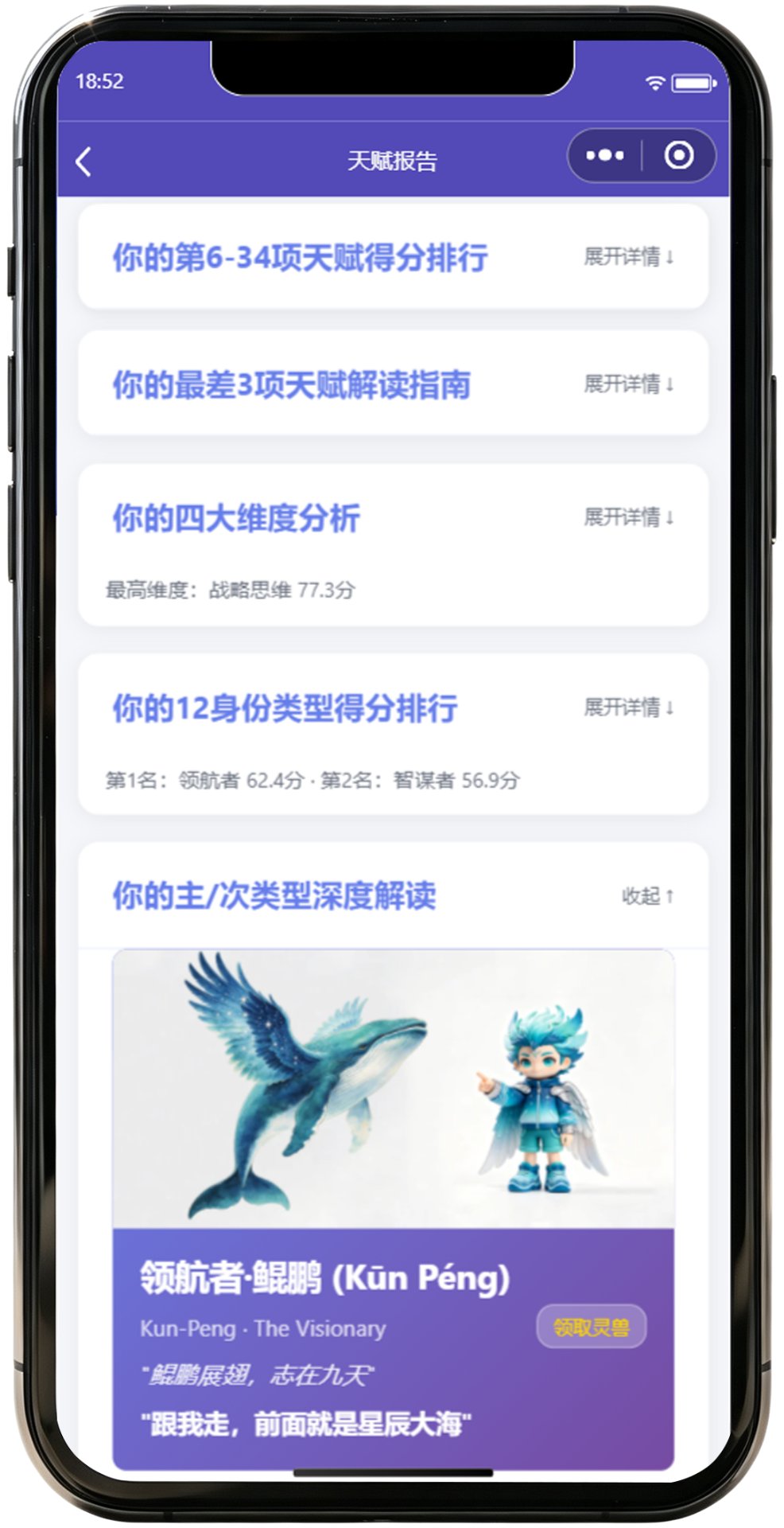 天赋报告 - 身份类型与灵兽解读